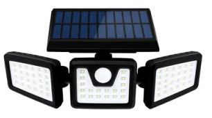 Lampa Solara Tripla cu Panou Solar Incorporat 74 LED SMD Reglabila 360 grade FL 1725A